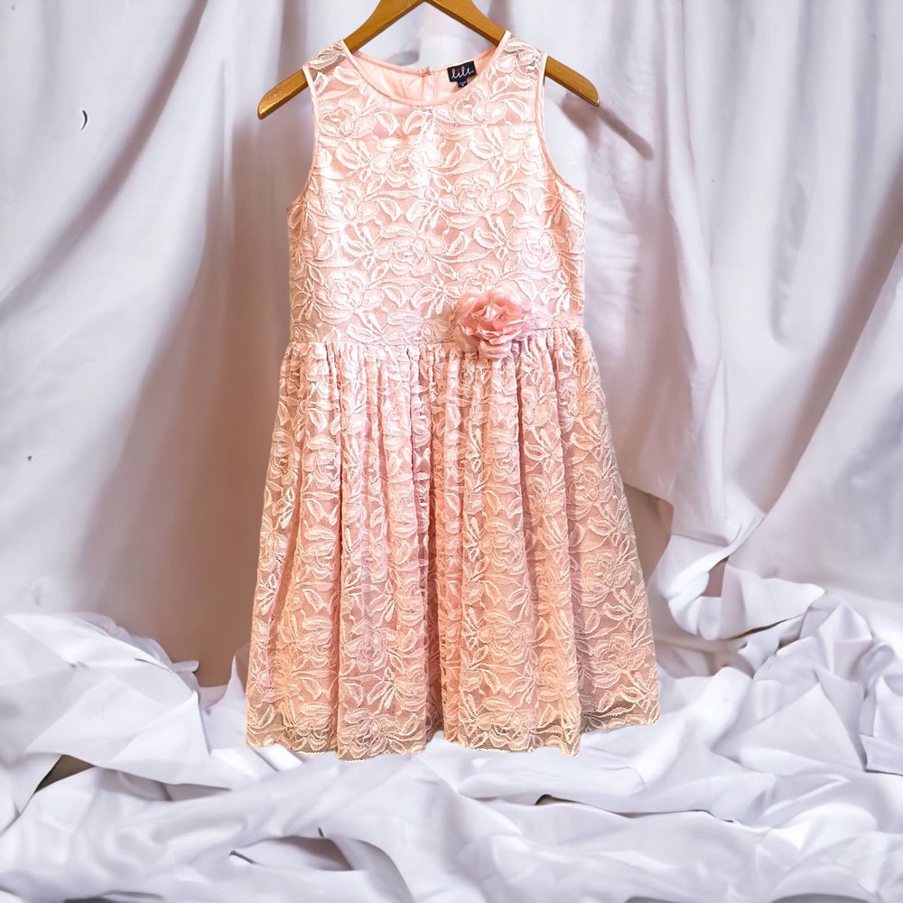 Lilt light pink lace sleeveless party event dress size 16 tween NWT
